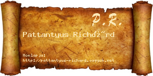Pattantyus Richárd névjegykártya